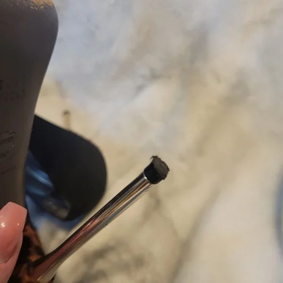 Stuart Weitzman Black Suede Heels with Calf Hair Leopard Detail - Picture 10 of 16